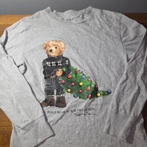 Polo by Ralph Lauren Light Gray Tee with Bear Motif